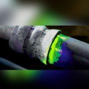Bright and brilliant colors using fluorescent dispersion pigments for NDT