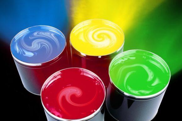 Printing Colourants - Assortment of vibrant ink bottles